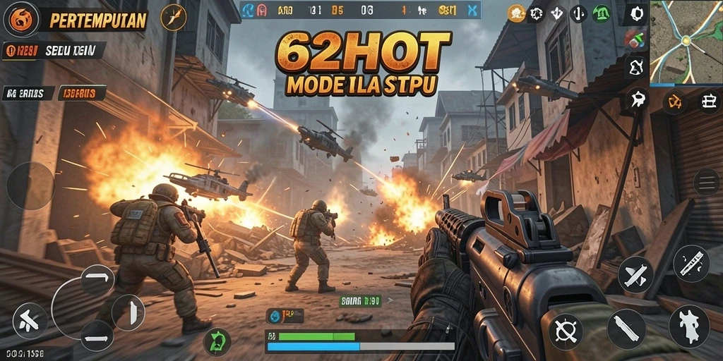 Tampilan gameplay seru dalam pertempuran TPS.