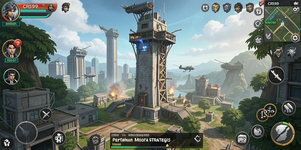 Screenshot utama CRS99 menampilkan aksi epik dalam gameplay Tower Defense.