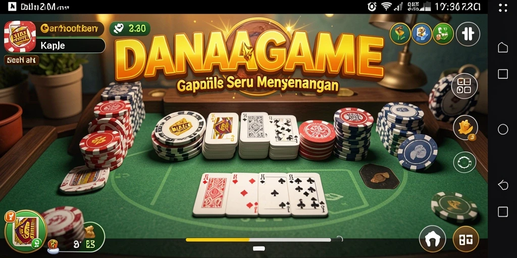 Screenshot utama DANAGAME menunjukkan tampilan seru permainan Gaple.