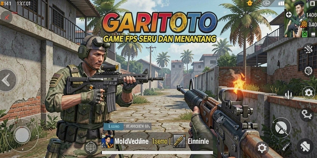 Screenshot gameplay GARITOTO dengan aksi tembak-menembak yang seru.