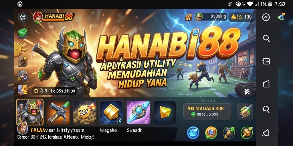 Tampilan utama aplikasi HANABI88 dengan fitur yang intuitif.
