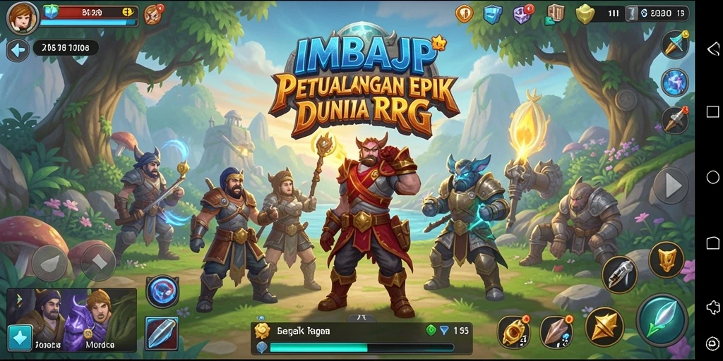 Screenshot gameplay IMBAJP dengan aksi pertempuran RPG yang seru.