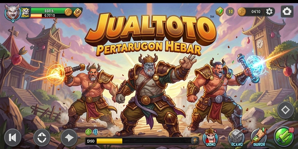 Screenshot tampilan permainan pertarungan JUALTOTO yang seru.
