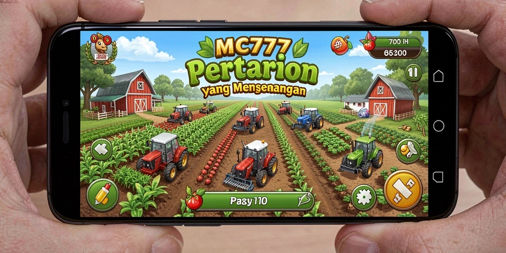 Tangkapan layar gameplay MC777 menunjukkan aktivitas bertani yang seru dan interaktif.