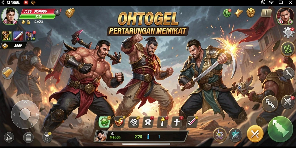 Screenshot gameplay OHTOGEL dengan aksi pertarungan yang intens.