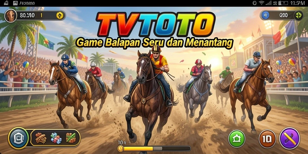 Tampilan menarik gameplay balapan seru di TVTOTO.