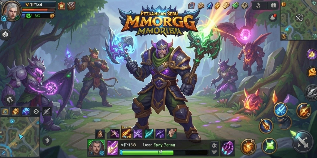 Tampilan aksi seru dalam gameplay MMORPG VIP188.