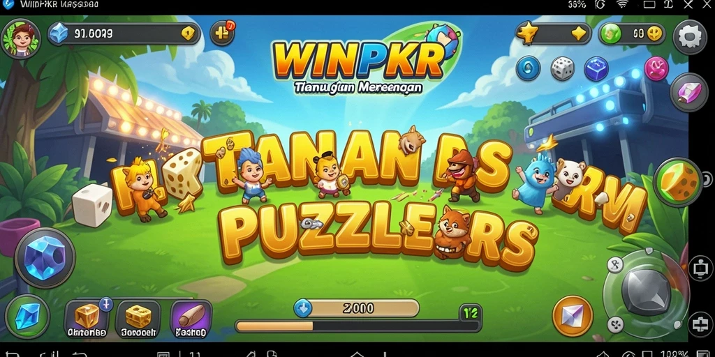 Screenshot gameplay WINPKR menampilkan tantangan puzzle yang menarik.
